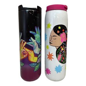 Starbucks 2pk Insulated‎ Tumblers ASL Hand Movements & Manuela Guillen Dream